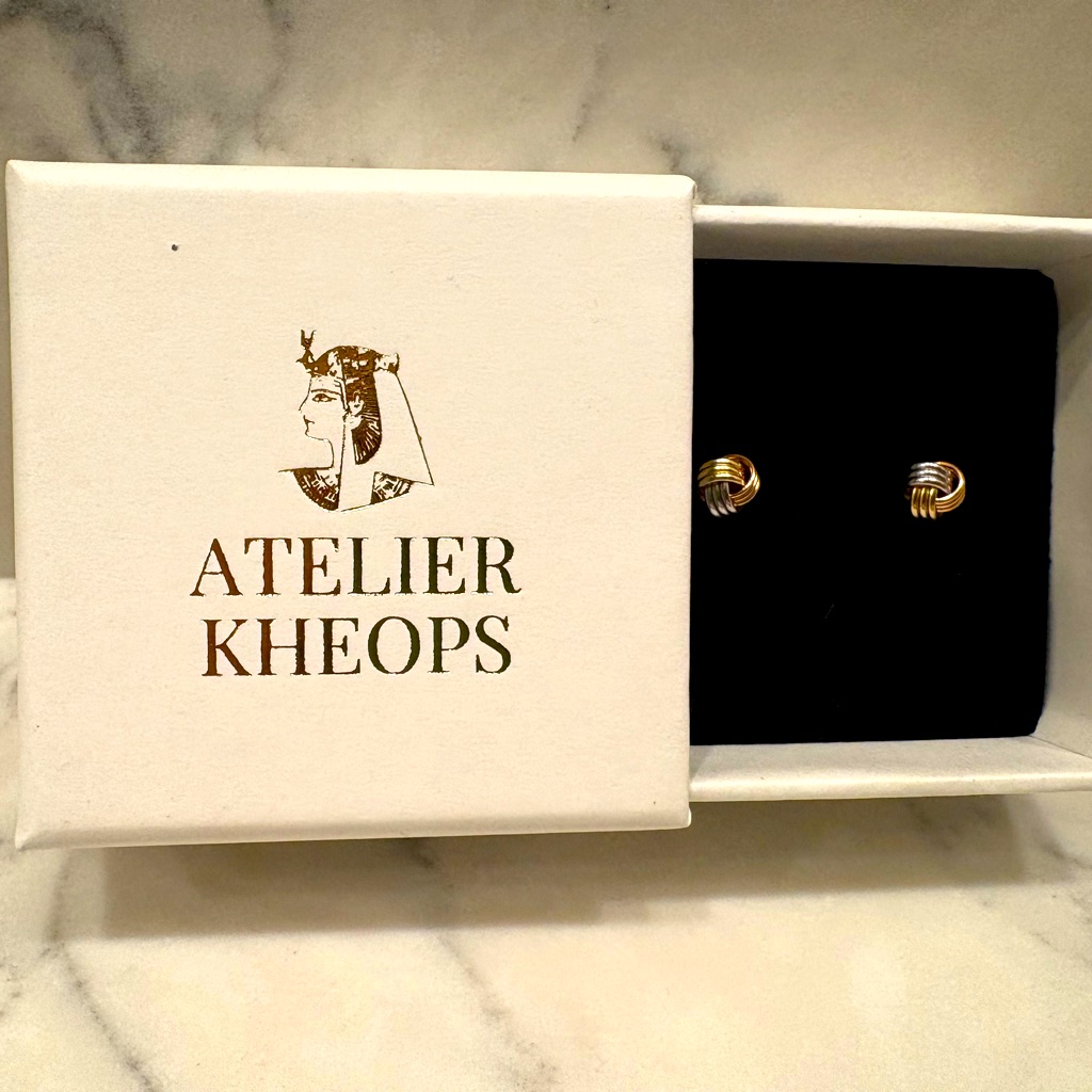 Atelier Kheops 14k Gold  Rose Gold White Gold And Gold Earrings